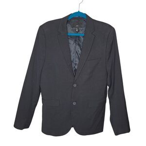 H&M Men's Slim Fit Polka Dot Micro-Pattern Blazer Jacket Sz 42R Black White